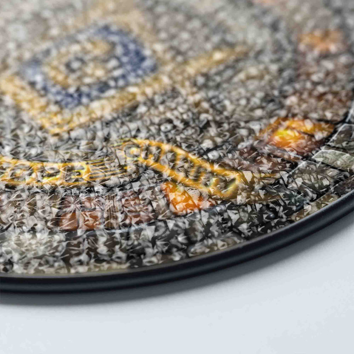 Masonic Symbol Faith Hope Charity Stone Temple Gray Gold Stained Glass Suncatcher