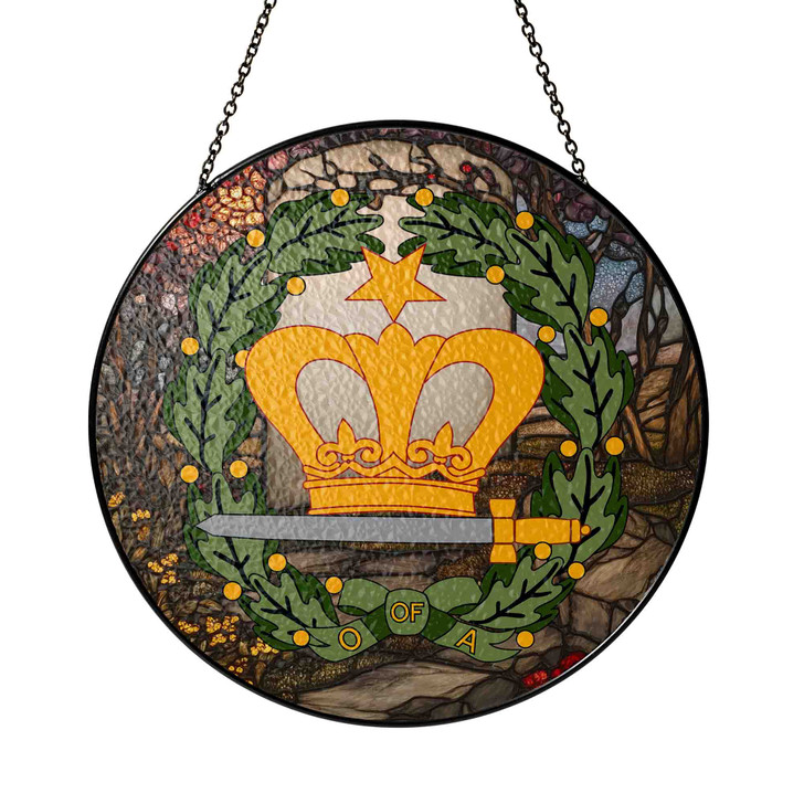 Royal Gravestone And Order Of The Amaranth Symbol Freemason Colorful Stained Glass Suncatcher