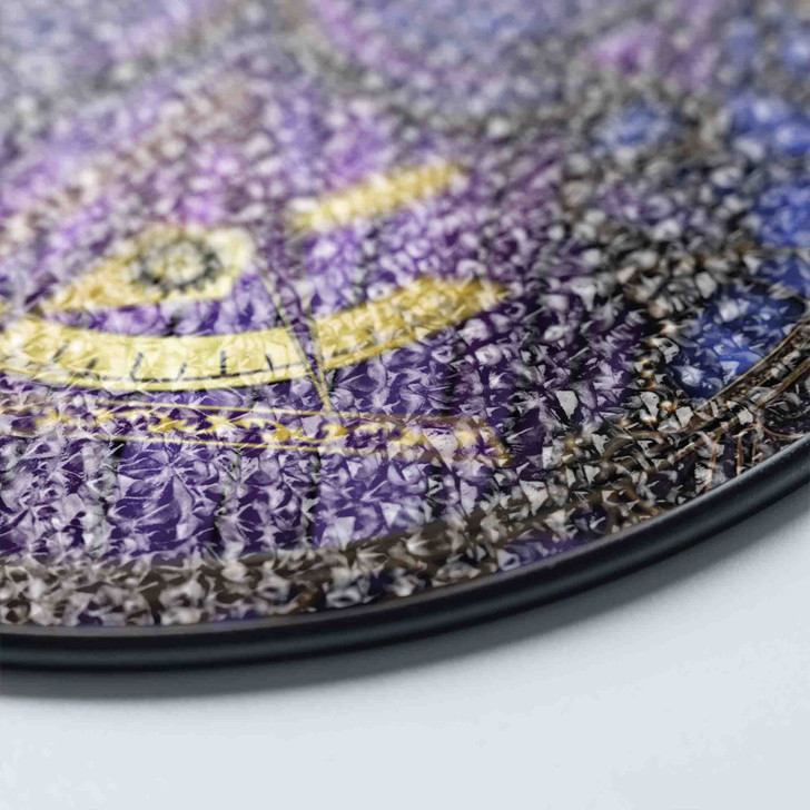 Freemason Curtain And Cryptic Council Symbol Purple Stained Glass Suncatcher