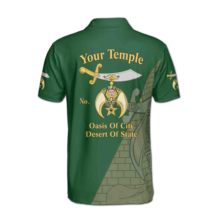 Custom Temple Shriners Noble Ancient Egypt Past Potentate Men's Polo Shirt S-5XL