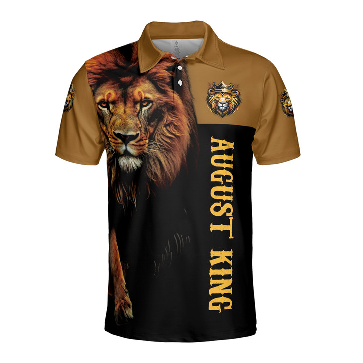 August King Lion My Scars Tell A Story Black Men's 3D Polo Shirt S-5XL