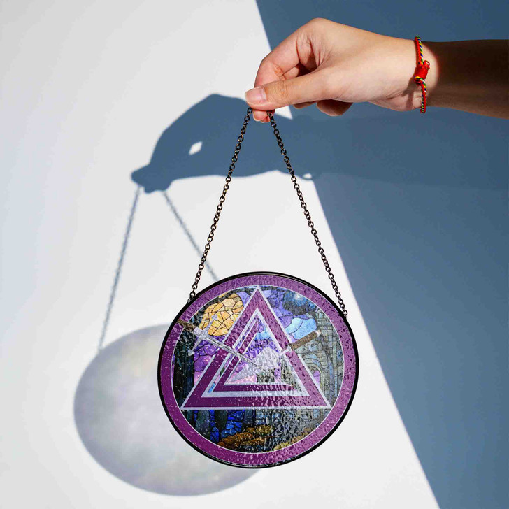 Moon Stone Arch Cryptic Council Symbol Purple Masonic Suncatcher