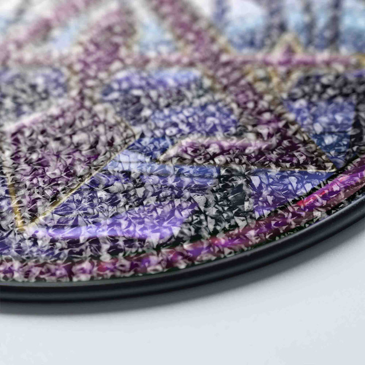 Freemason Quiet Forest Cryptic Council Symbol Purple Stained Glass Suncatcher