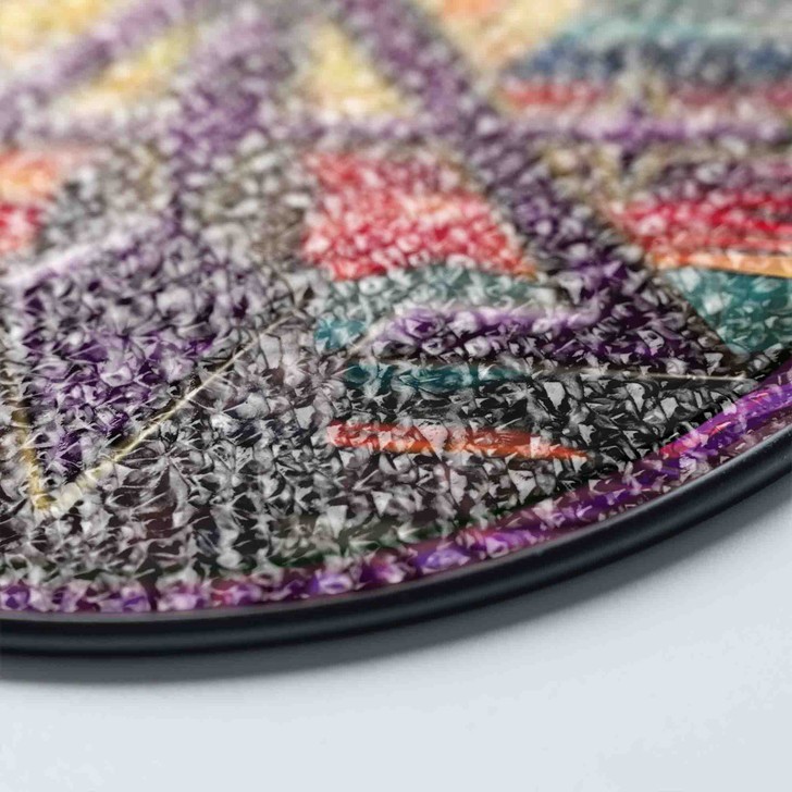 Cryptic Council Symbol Freemason Sunset Stone Monument Colorful Stained Glass Suncatcher