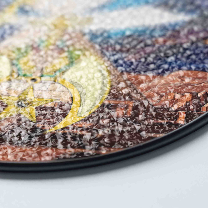 Shriners Symbol Freemason Moon Desert Pyramid Sand Blue Stained Glass Suncatcher