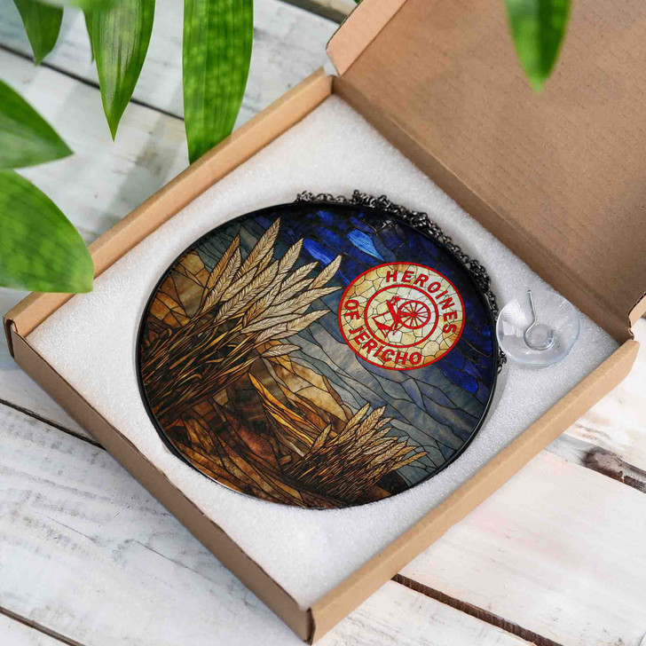 Heroines Of Jericho Symbol  Field Moon Night Colorful Stained Glass Suncatcher