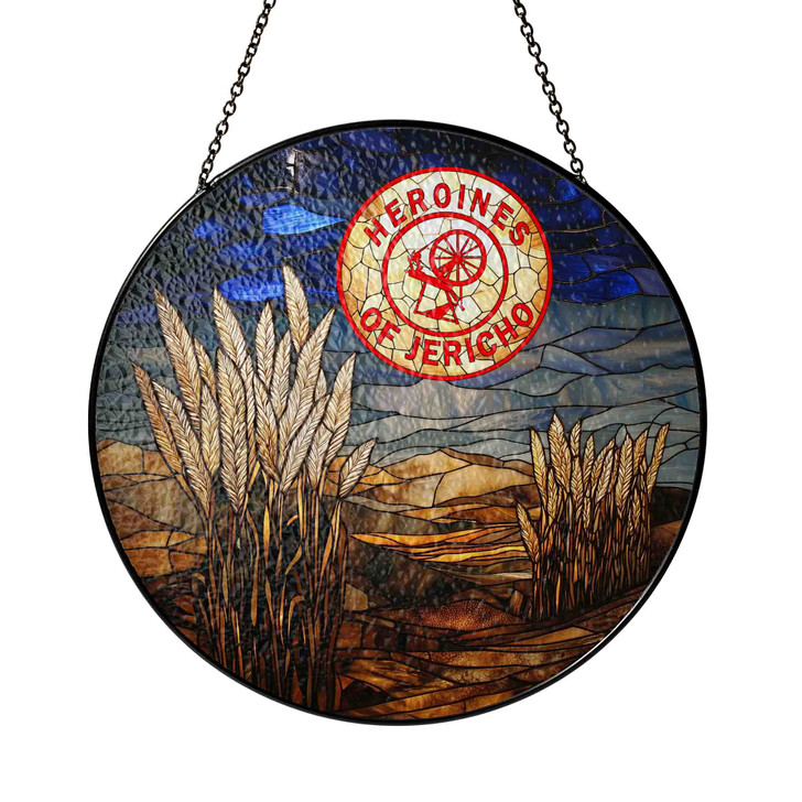 Heroines Of Jericho Symbol  Field Moon Night Colorful Stained Glass Suncatcher