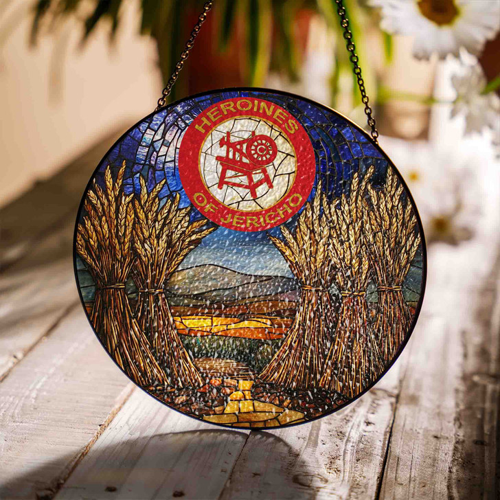 Heroines Of Jericho Symbol  Flax Field Daylight Colorful Stained Glass Suncatcher