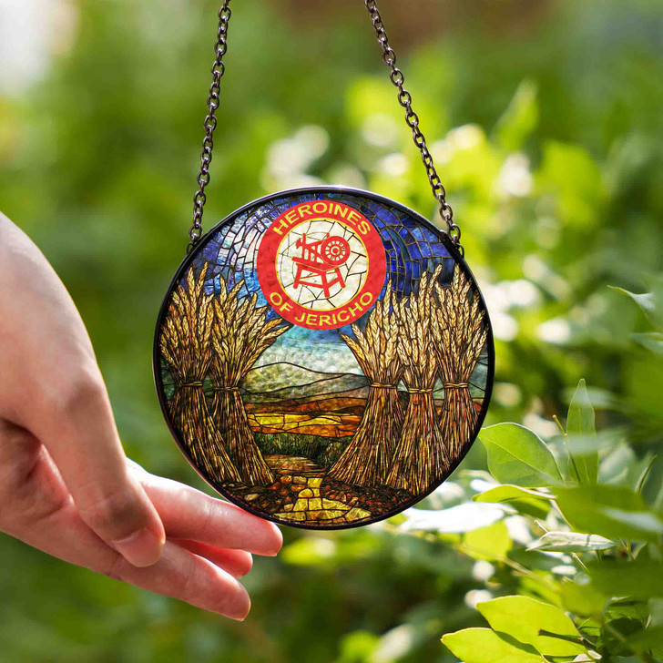 Heroines Of Jericho Symbol  Flax Field Daylight Colorful Stained Glass Suncatcher