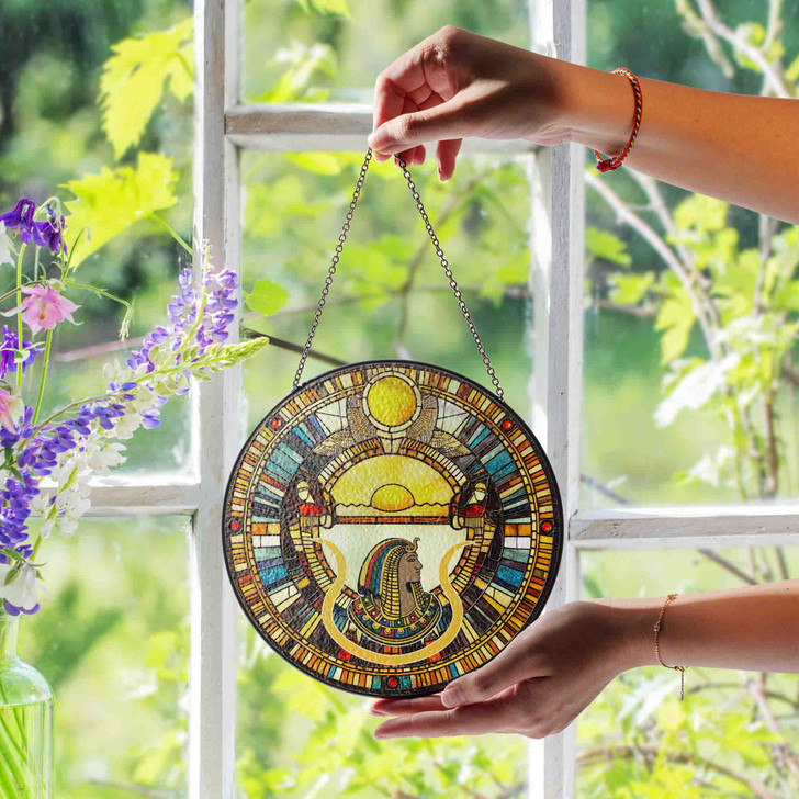 Daughters of Isis DOI Sunset Egyptian Masonic Stained Glass Suncatcher