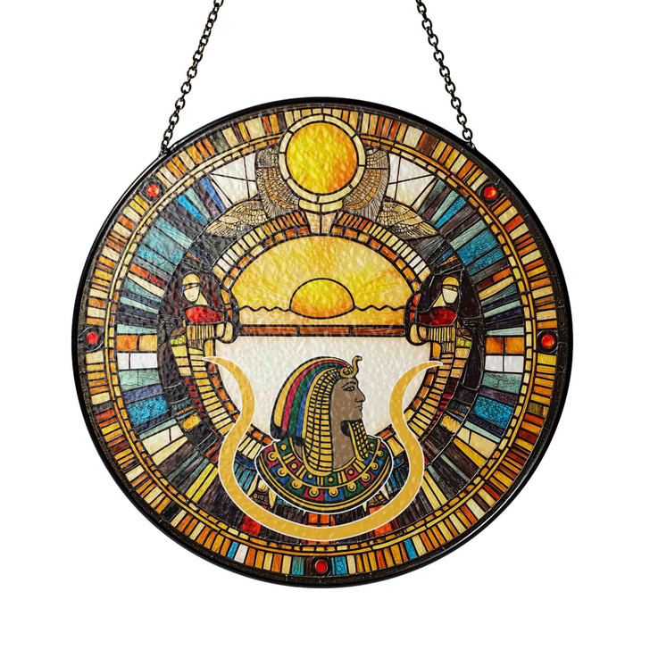 Daughters of Isis DOI Sunset Egyptian Masonic Stained Glass Suncatcher
