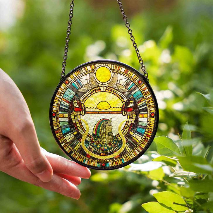 Daughters of Isis DOI Sunset Egyptian Masonic Stained Glass Suncatcher
