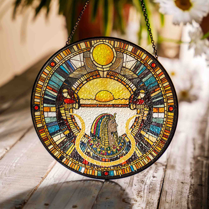 Daughters of Isis DOI Sunset Egyptian Masonic Stained Glass Suncatcher