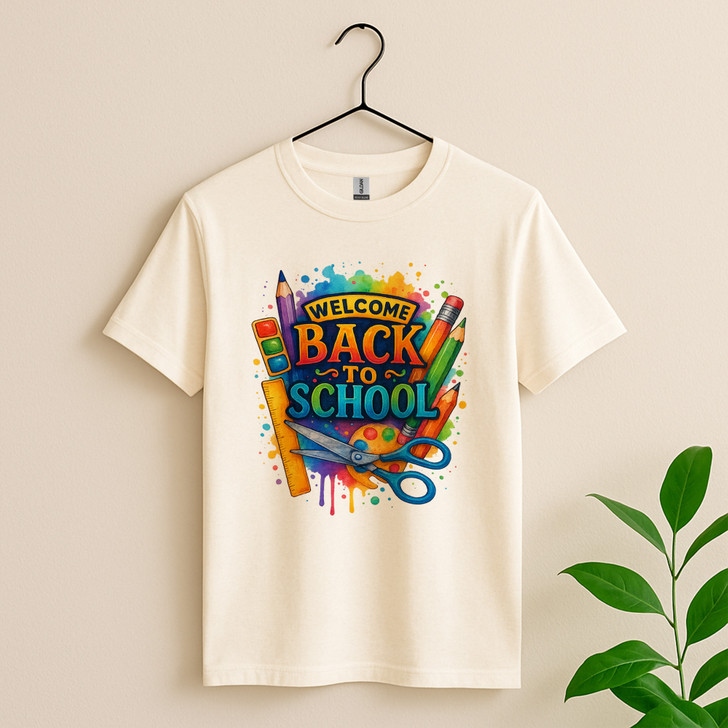 Welcome Back To School Trendy Watercolor Shirt Adult T Shirt S-5XL