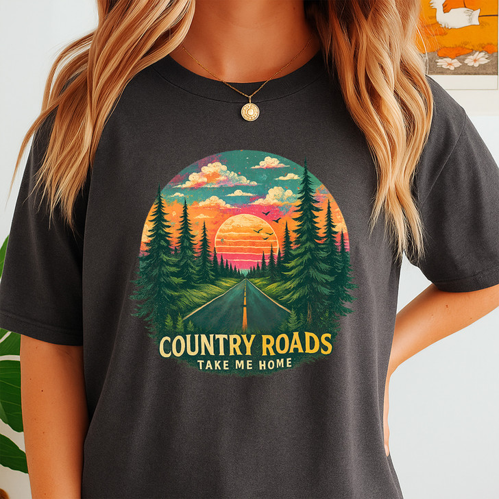 Retro Colorful Forest Landscape Sweatshirt Adult T-shirt S-5XL