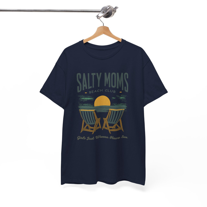 Chill Salty Moms Shirt Beach Club Summer Gift Adult T Shirt S-5XL