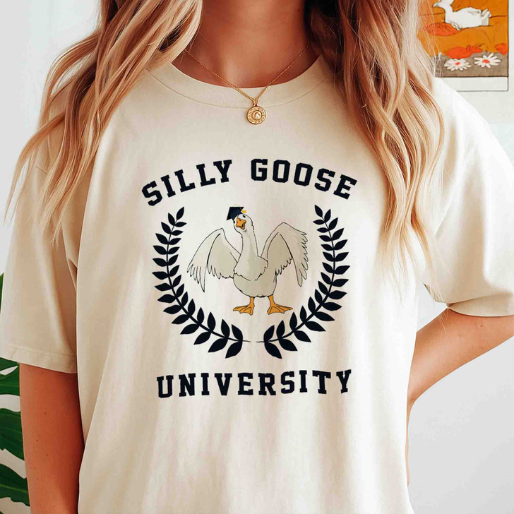 Funny Silly Goose University Shirt College Gag Gift Adult T Shirt S-5XL