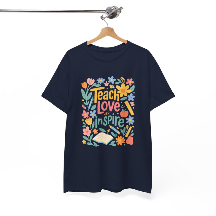 Boho Teacher Love Inspire Shirt Retro Floral Adult T Shirt S-5XL