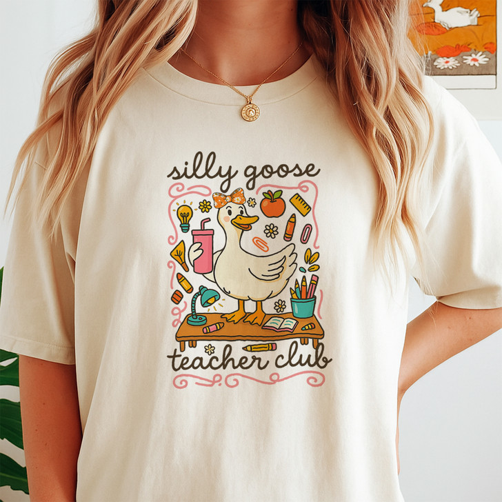 Funny Silly Goose Teacher Shirt Back To School Adult T Shirt S-5XL