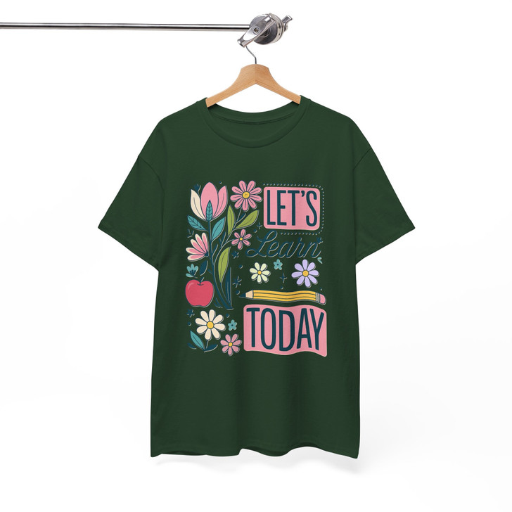 Boho Floral Teacher Lets Learn Back To School Shirt Adult T Shirt S-5XL