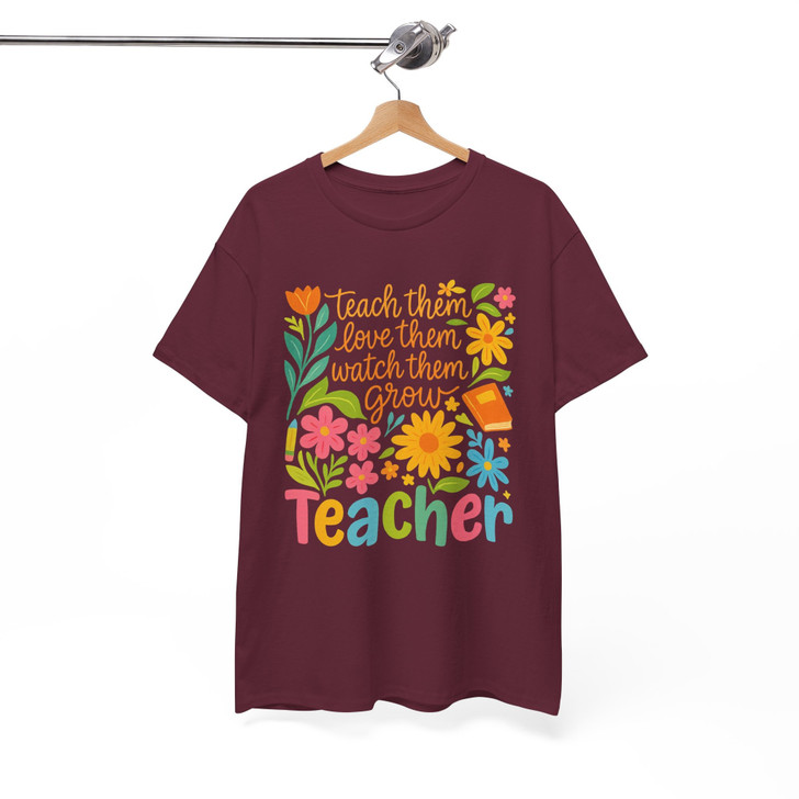 Retro Boho Floral Teacher Appreciation Shirt Adult T Shirt S-5XL