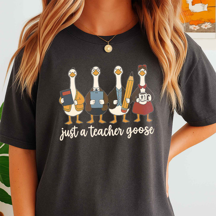 Funny Goose Teacher Shirt Silly Teacher Gift Adult T Shirt S-5XL