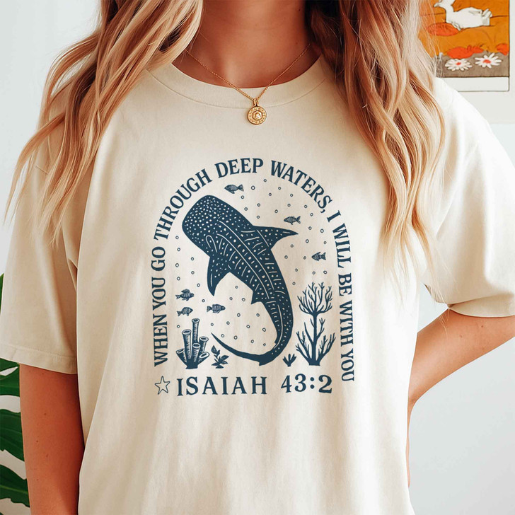 Whale Shark Christian Beach Faith Shirt Adult T Shirt S-5XL