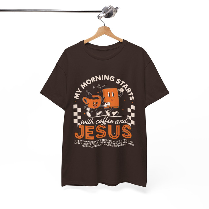 Coffee And Jesus Retro Christian Shirt Adult T Shirt S-5XL
