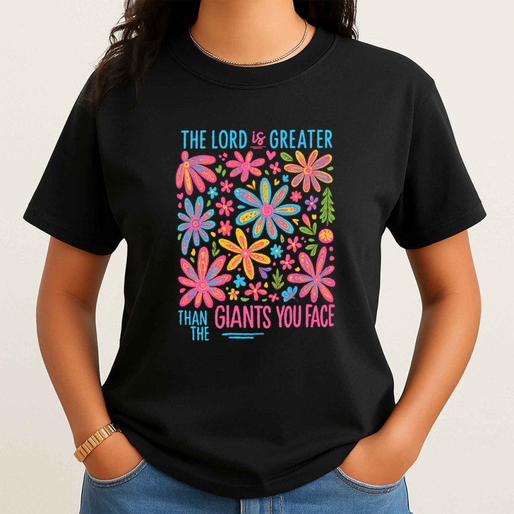 Faith Over Giants Boho Glitter Bible Verse Shirt Adult T Shirt S-5XL