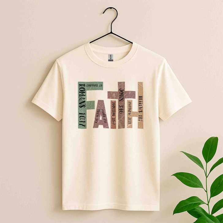 Retro Faith Christian Cross Bible Verse Shirt Adult T Shirt S-5XL