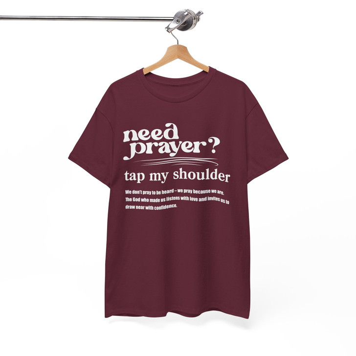 Need Prayer Tap My Shoulder Christian Shirt Adult T Shirt S-5XL