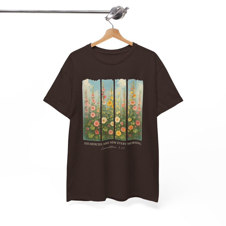 His Mercies Are New Retro Floral Christian Shirt Adult T Shirt S-5XL