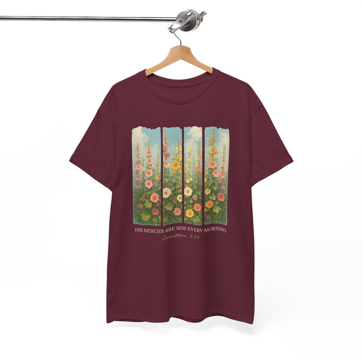 His Mercies Are New Retro Floral Christian Shirt Adult T Shirt S-5XL