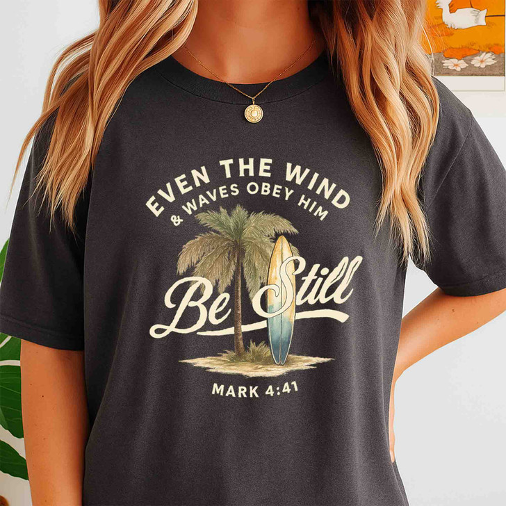 Be Still Ocean Christian Bible Verse Shirt Adult T Shirt S-5XL