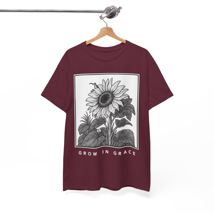 Grow In Grace Sunflower Christian Shirt Adult T Shirt S-5XL