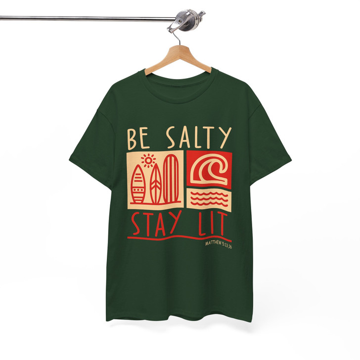 Be Salty Stay Lit Christian Bible Verse Shirt Adult T Shirt S-5XL