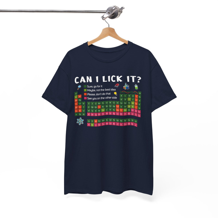 Can I Lick It Periodic Table Funny Science Shirt Adult T Shirt S-5XL