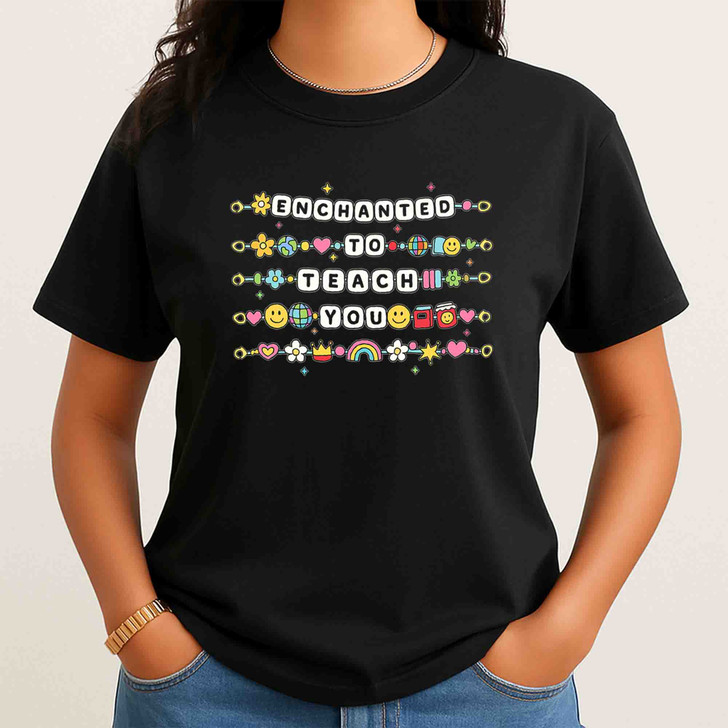 Enchanted To Teach Teacher Bracelet Shirt Adult T Shirt S-5XL