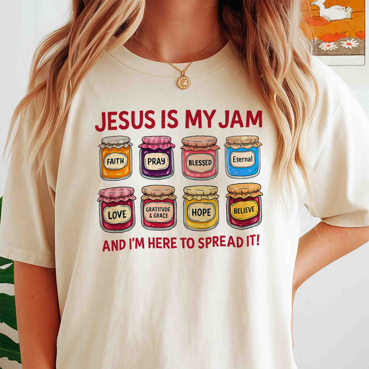 Jesus Is My Jam Funny Christian Faith Shirt Adult T Shirt S-5XL
