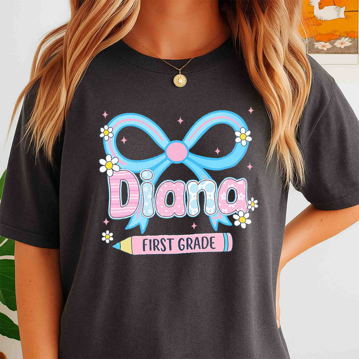 Coquette Back To School Girls Alphabet Shirt Adult T Shirt S-5XL