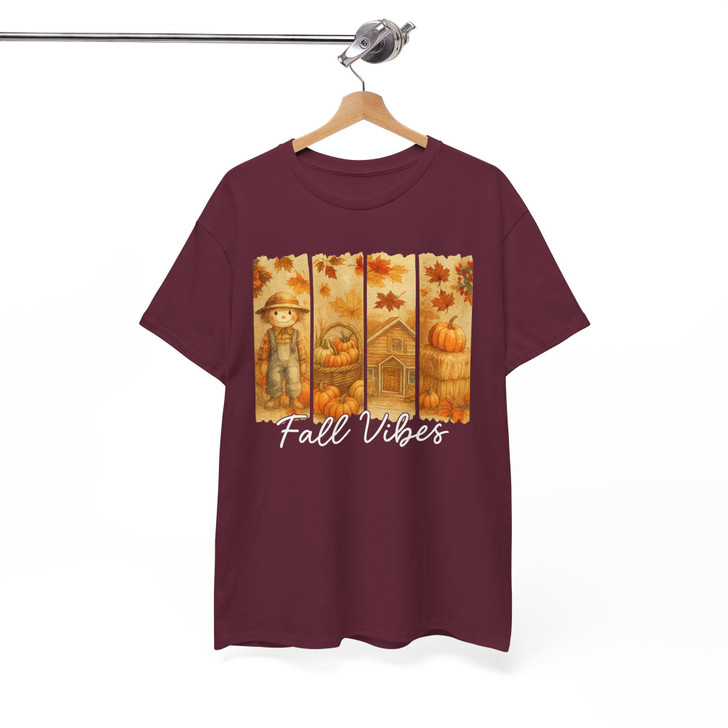 Cute Scarecrow Fall Vibes Autumn Shirt Adult T Shirt S-5XL