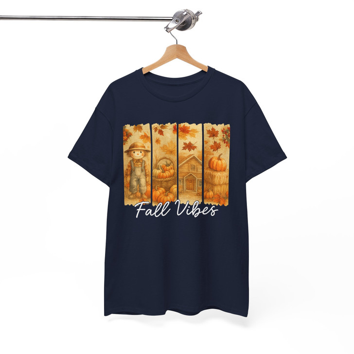 Cute Scarecrow Fall Vibes Autumn Shirt Adult T Shirt S-5XL