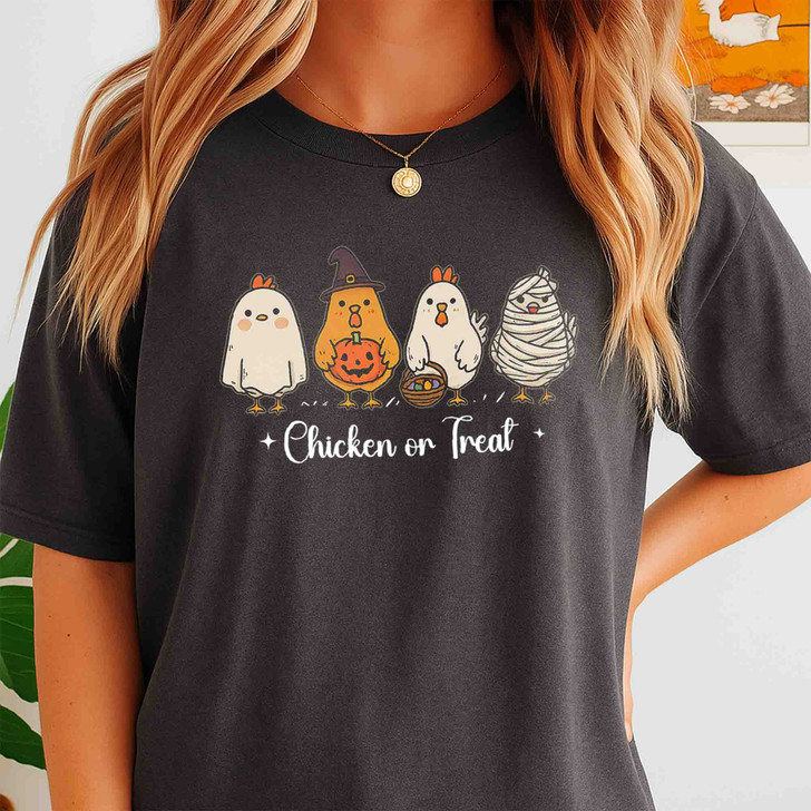Halloween Chicken Funny Trick Or Treat Shirt Adult T Shirt S-5XL