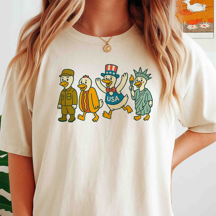 4th Of July USA Goose Funny Patriotic Shirt Adult T Shirt S-5XL