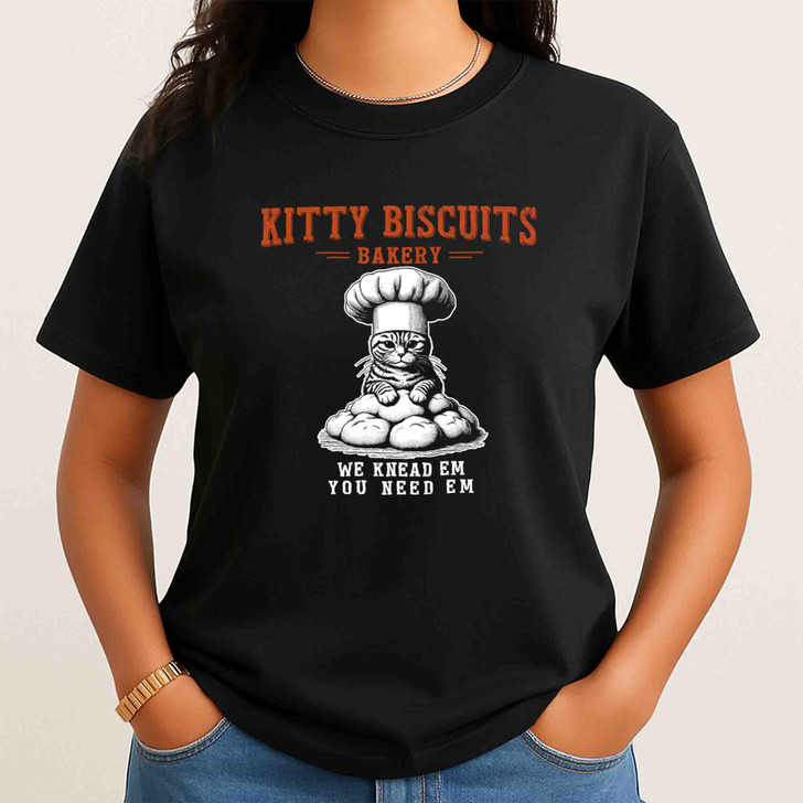 Funny Cat Meme Sourdough Biscuit Shirt Adult T Shirt S-5XL