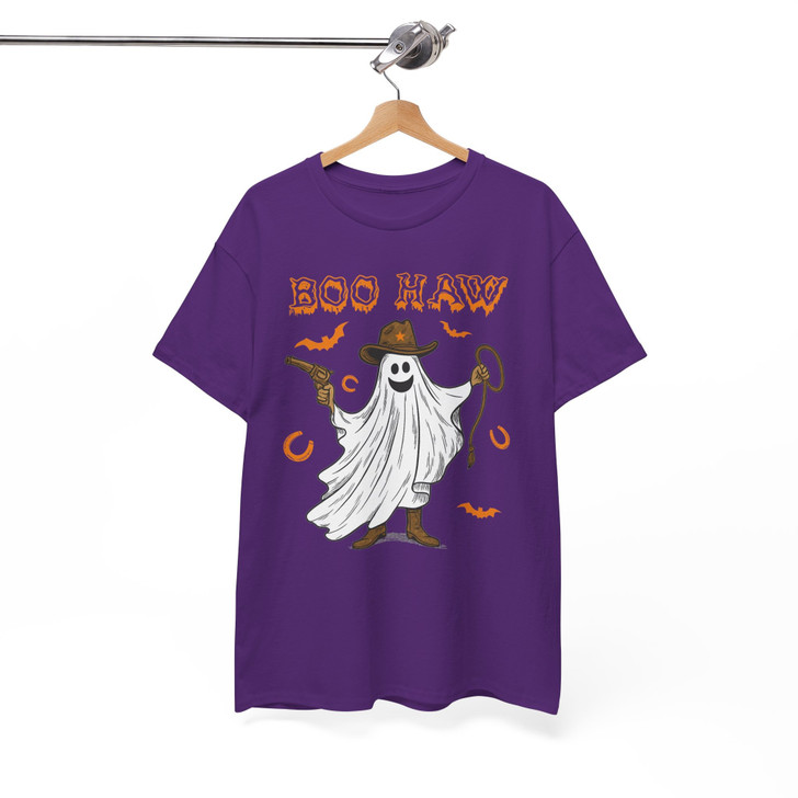 Boo Haw Funny Cowboy Ghost Halloween Shirt Adult T Shirt S-5XL