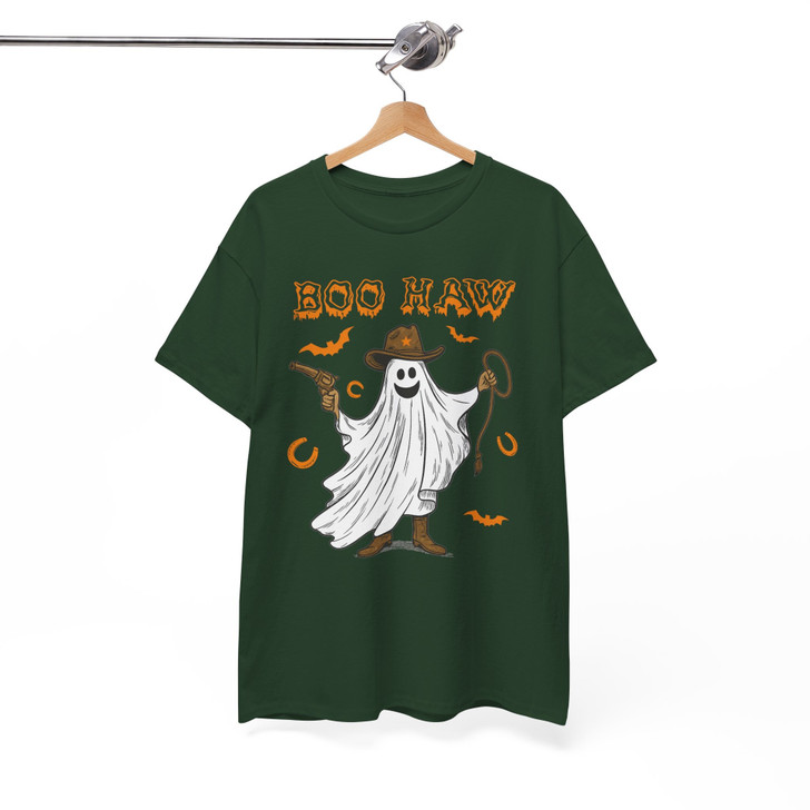 Boo Haw Funny Cowboy Ghost Halloween Shirt Adult T Shirt S-5XL