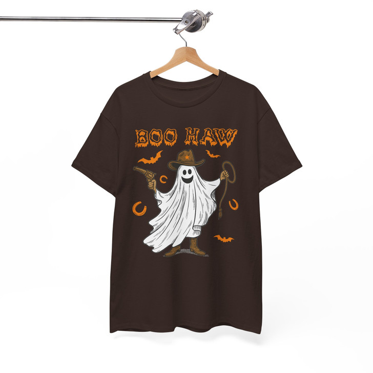 Boo Haw Funny Cowboy Ghost Halloween Shirt Adult T Shirt S-5XL