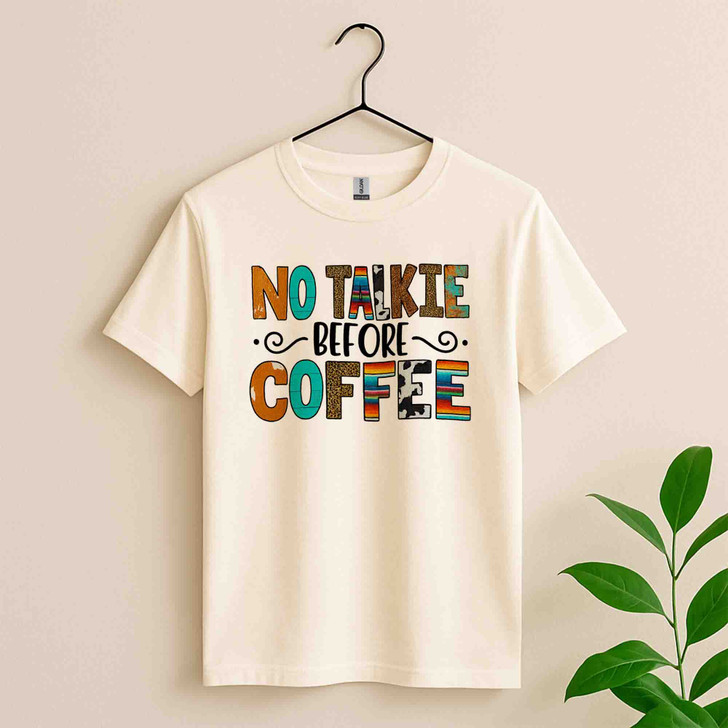 No Talkie Before Coffee Retro Shirt Adult T Shirt S-5XL