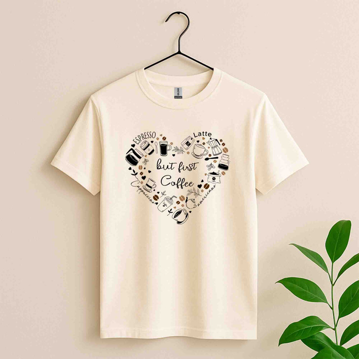 But First Coffee Cute Coffee Lover Shirt Adult T Shirt S-5XL